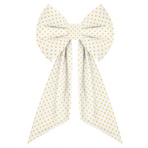 Kokarda Deco Glam Bow 50x40+50 cm Kropki żółte