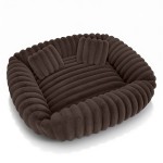 Sofa Legowisko NUBO LUX 70X80 Rabbit fur pasy Brąz