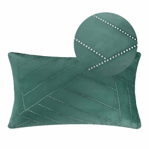 Poszewka Velvet GLOSSY 30x50 cm ćwieki Zielony