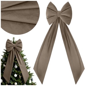 Kokarda Deco Velvet Glam Bow XXL 48x45x150 Beż