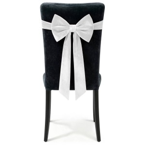 Kokarda Deco Velvet na krzesło 33x27x110 Biały