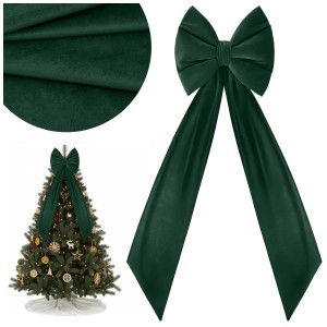 Kokarda Deco Velvet Glam Bow XXL 48x45x150 Zielony