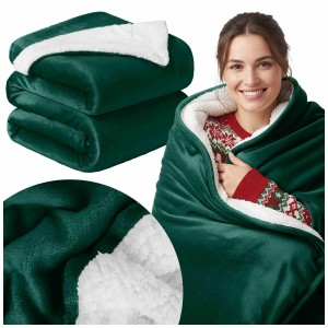 Koc MARLBOROUGH Sherpa Velvet 150x200 cm Zielony