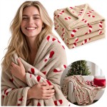 Koc CANDY CANE 150x200 Mikroflanela laska  Beż