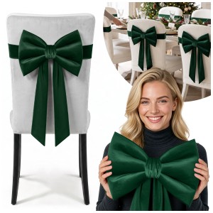 Kokarda Deco Velvet na krzesło 33x27x110 Zieleń