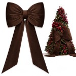Kokarda GLAM BOW XXXL 75x50 + 160 cm Velvet Brąz