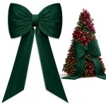 Kokarda GLAM BOW XXXL 75x50 + 160 cm Velvet Zieleń