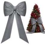 Kokarda GLAM BOW XXXL 75x50 + 160 cm Velvet Szary