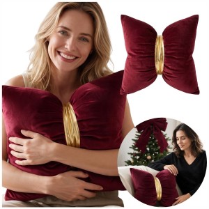 Poduszka Kokarda Arco Velvet Paola 45x45 Bordo zło