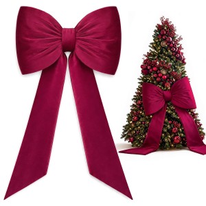 Kokarda GLAM BOW XXXL 75x50 + 160 cm Velvet Bordo